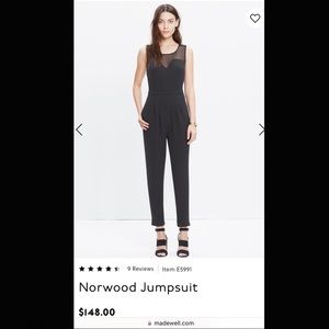 Madewell Sleeveless Jumpsuit w/ Sheer Panel - size 2